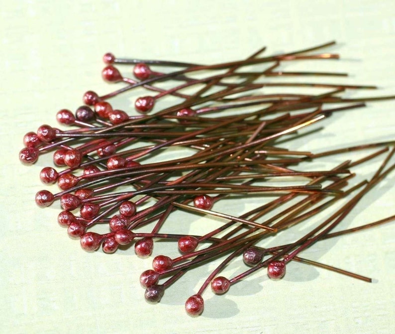 RCH50/1-2 Rosey Copper Headpins 50ct 1-2 inches Handmade image 1