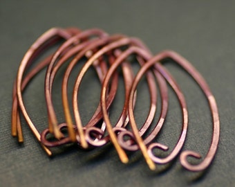 RCEWA4- Rosey Copper Almond Earwires 4pr