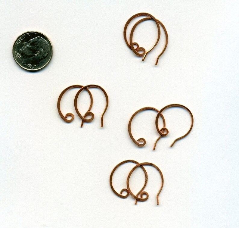 CEWRO4 Copper Earwires Oxidized 4pair 16-20mm Handmade image 2