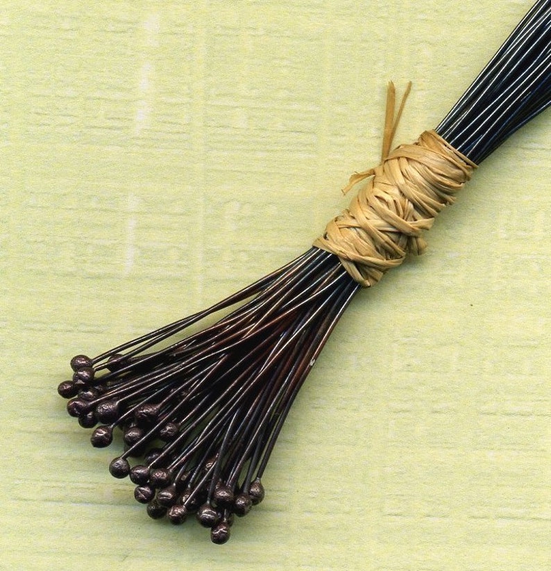 ECH50/2-3 Eggplant Copper Headpins 50ct 2-3 inch Handmade image 3