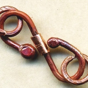 RCC2-Rosey Copper S clasp 2 sets Handmade image 1