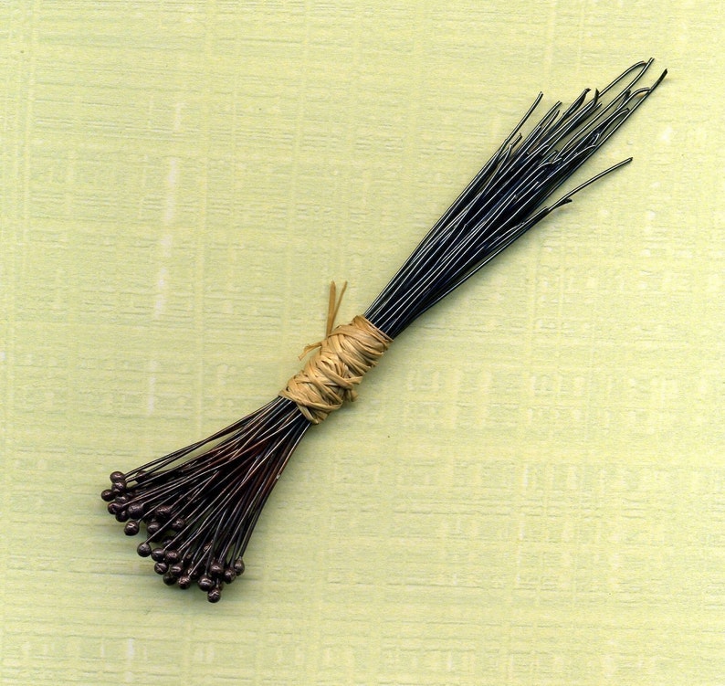 ECH50/2-3 Eggplant Copper Headpins 50ct 2-3 inch Handmade image 2