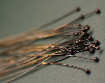 ECH50/2-3- Eggplant Copper Headpins 50ct 2-3 inch - Handmade