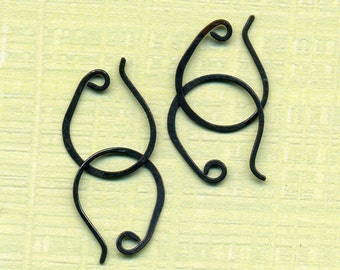 CEWRO4-  Copper Earwires Oxidized 4pair 16-20mm- Handmade