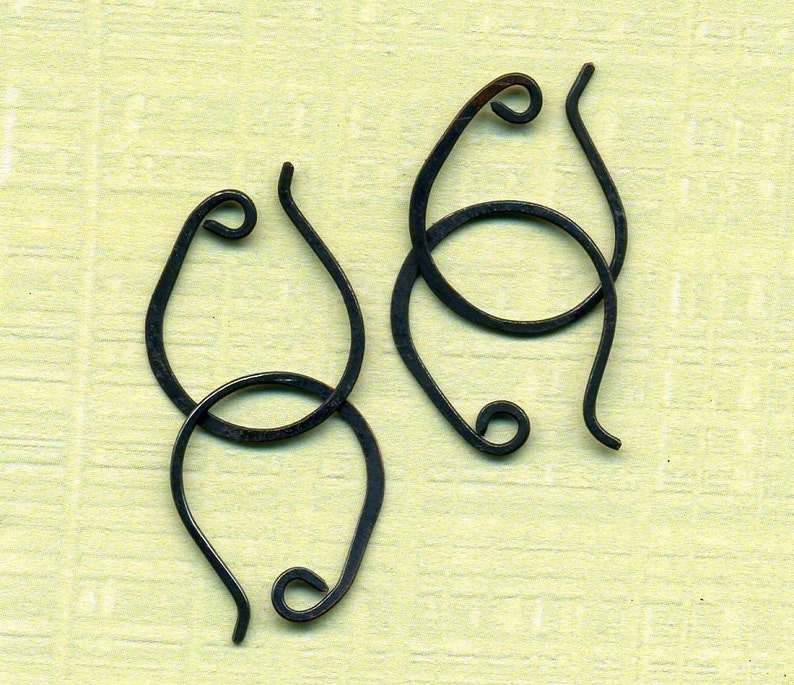 CEWRO4 Copper Earwires Oxidized 4pair 16-20mm Handmade image 1