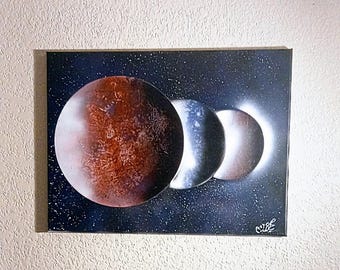 Purple Planets in Space - Etsy