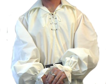 Pirate Shirt w/Button Ruffled Cuffs