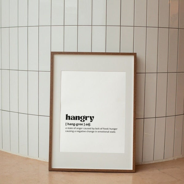 Hangry Definition Print *digital download*