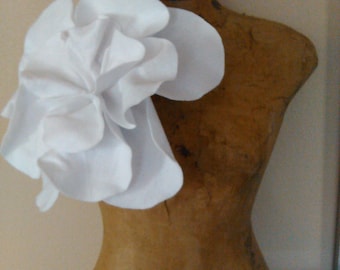 Easter, Mothers Day, DerbyWhite Felt Oversized Rosette Magnet Brooch Pin