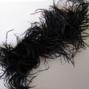 Black Ostrich Feather Detachable Cuffs 30 Inches each image 4