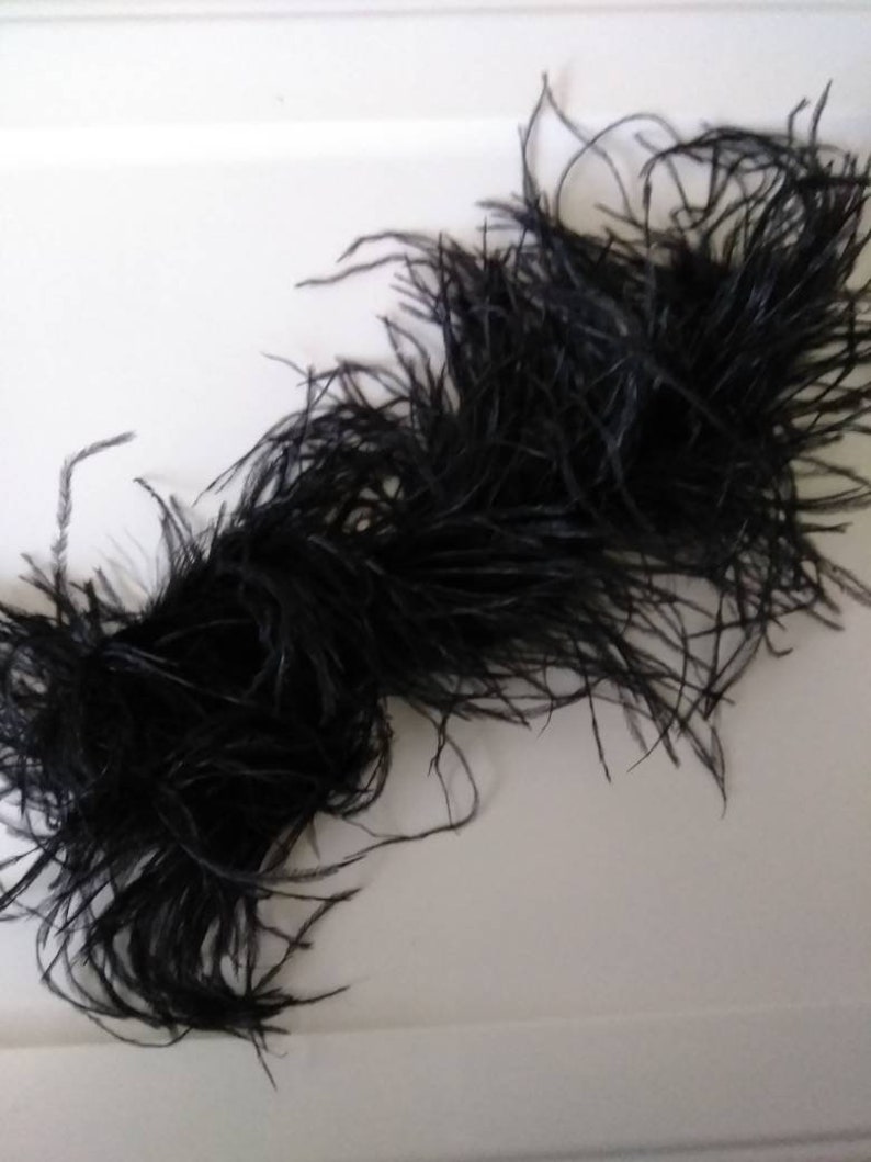 Black Ostrich Feather Detachable Cuffs 30 Inches each image 4