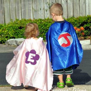 Custom Superhero Cape Kids and Adult Personalized Satin embroidered party gift cosplay image 2