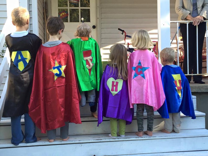 Custom Superhero Cape Kids and Adult Personalized Satin embroidered party gift cosplay image 3