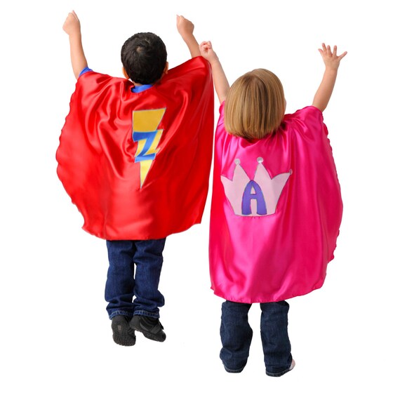 Personalized super hero cape for kids and adults, customizable, you choose colors, emblem, initial, made to order custom cape Il_570xn