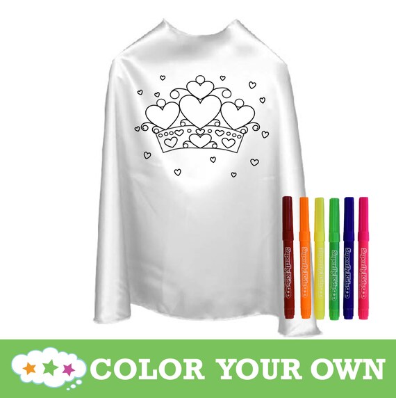 Color Your Own Cape with Fabric Markers : 3 Designs To Choose From! Party Favor, Superhero Party, Activity. Il_570xn