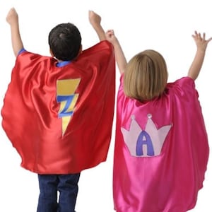 Custom Superhero Cape Kids and Adult Personalized Satin embroidered party gift cosplay image 1