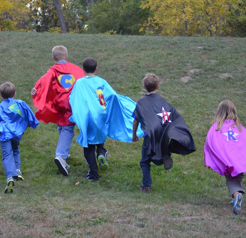 Custom Superhero Cape Kids and Adult Personalized Satin embroidered party gift cosplay image 6