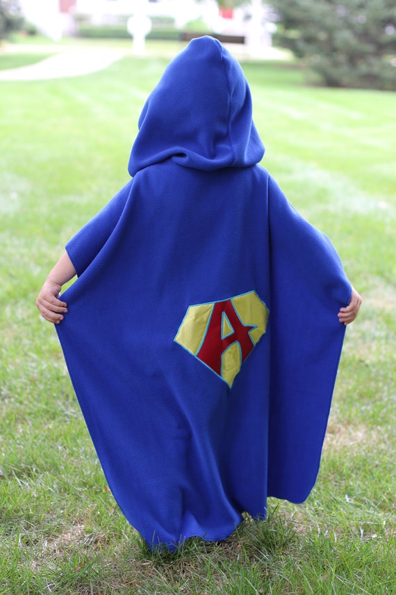 Personalized Hooded Fleece Kids and Adult Cape Cloak - Customizable - Super Hero Party Favor - Made to Order - 30" long Il_570xn