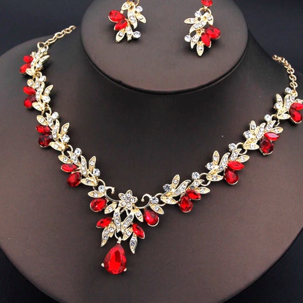 Elegant Princess Collar Necklace Set for Women - Bridal Wedding Jewelry