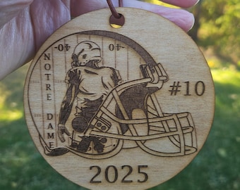 Custom Football Ornament, Personalized Sports Christmas Ornament, Football Fan Gift, Team Spirit, Christmas Decoration