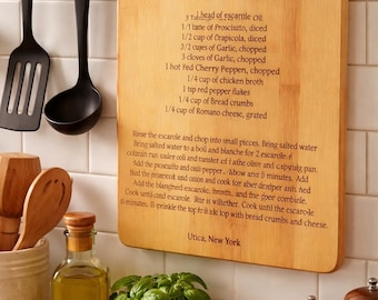 Utica Greens Engraved Cutting Board, Utica NY Gift, Kitchen Decor, Custom Cutting Board, Unique Utica Gift