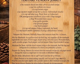 Adirondack Teriyaki Venison Jerky Recipe Engraved Cutting Board