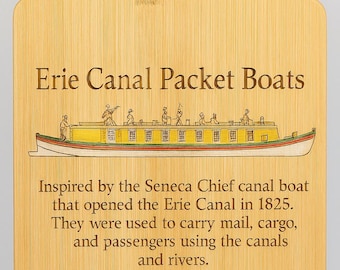Erie Canal Packet Boat Engraved Cutting Board, Seneca Chief Cutting Board, Nautical Kitchen Decor, Boat Lover Gift