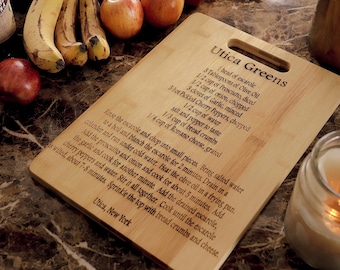 Utica Greens Engraved Cutting Board, Utica NY Gift, Kitchen Decor, Custom Cutting Board, Unique Utica Gift