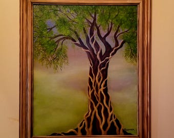 Tree with Vines Oil Painting
