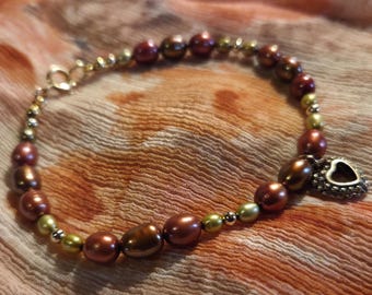 Freshwater Pearls Mixed Color Gold Bracelet