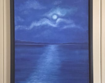 Evening Moon Glow - Oil Painting