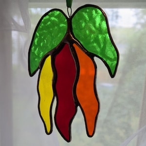 Chili Peppers Stained Glass Sun catcher