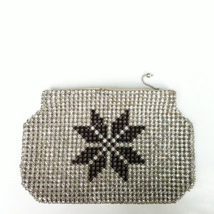 Art Deco Silver Rhinestone Purse, Antique Czech Crystal Clutch, 1920s Evening Bag, Vintage Cocktail Bag, Wedding Prom Flapper, Something Old