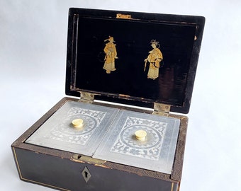 Home Decor. Chinese Black Tea Box Tea Box Vintage Trinket Box