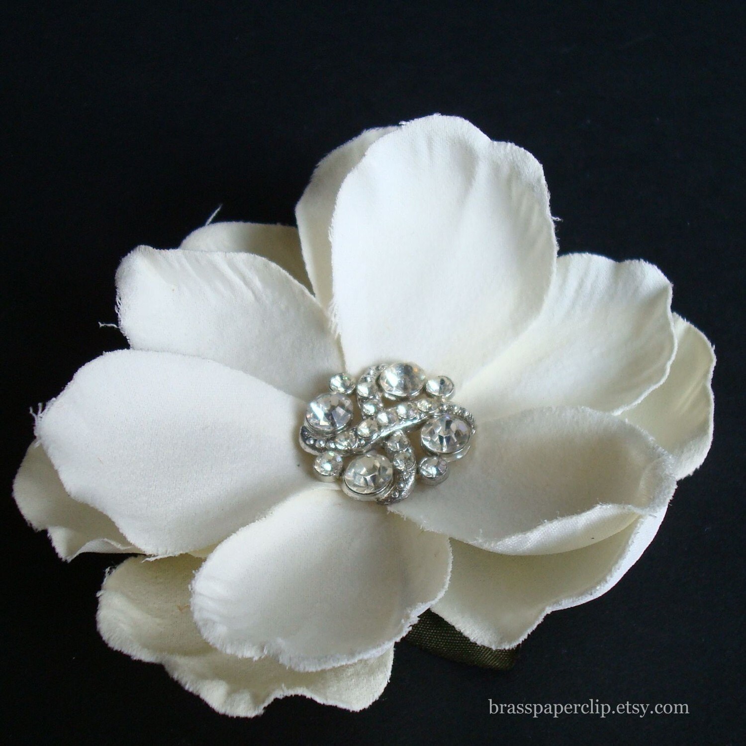 Ivory Magnolia Hair Clip Wedding Hairpiece Cream Fascinator Etsy