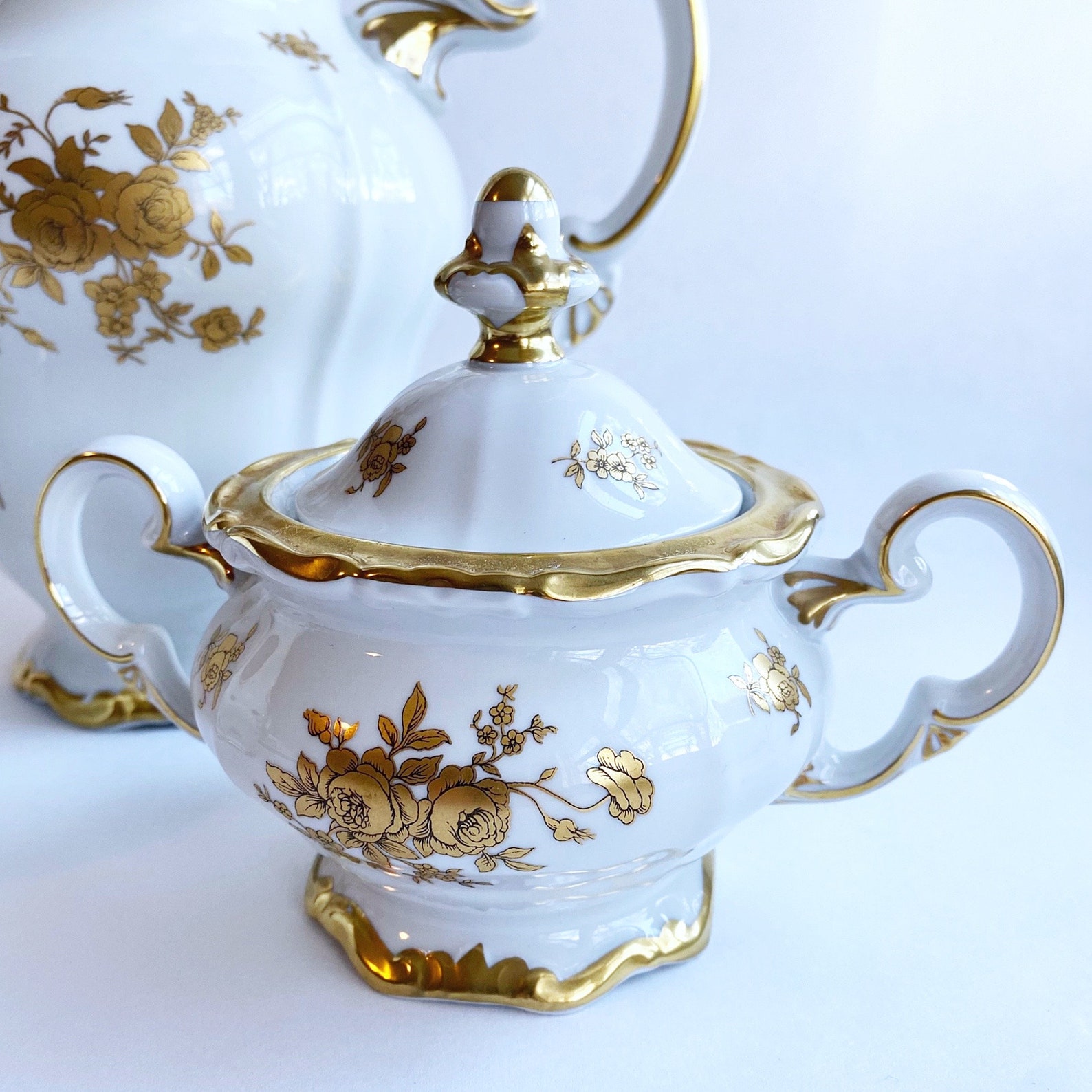 Vintage Weimar Porzellan Katharina Gold Roses Baroque Palace Etsy