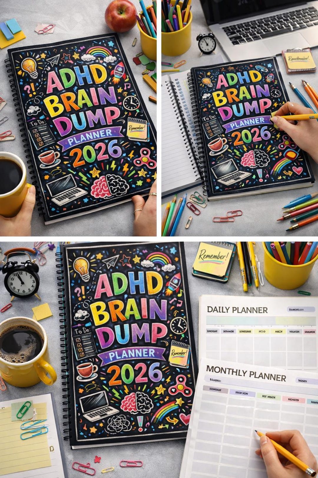 ADHD Brain Dump Planner Printable | Overwhelm Reset Pages | Executive ...