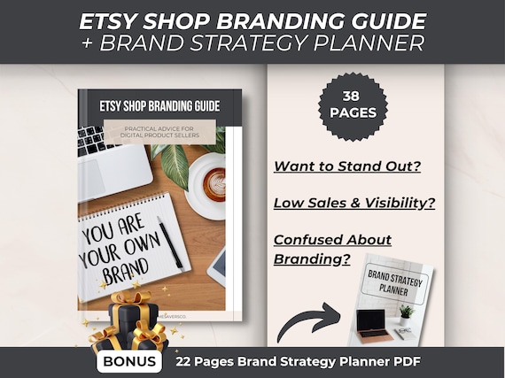 Etsy Shop Branding Guide + FREE Branding Planner | Etsy Guide For Digital Product Seller | Etsy Sellers Guide | Etsy Shop Planner | Etsy Kit