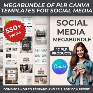 Social Media Templates Bundle, PLR Canva Templates, Social Media Guides With Resell Rights, PLR Bundle For Social Media, Canva Templates PLR