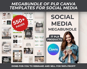 Social Media Templates Bundle, PLR Canva Guide (Resell Rights)