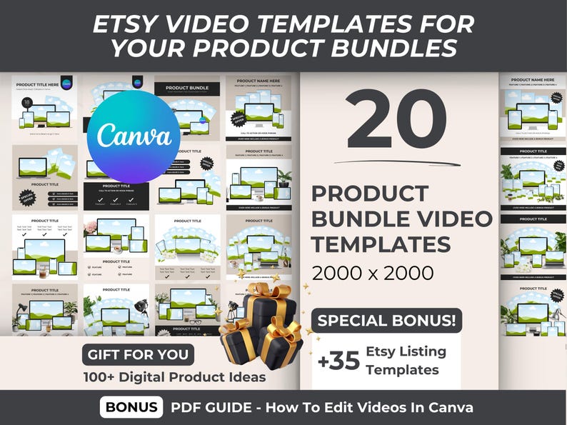 Etsy Product Bundle Video Templates, 20 Etsy Video Listing Templates ...