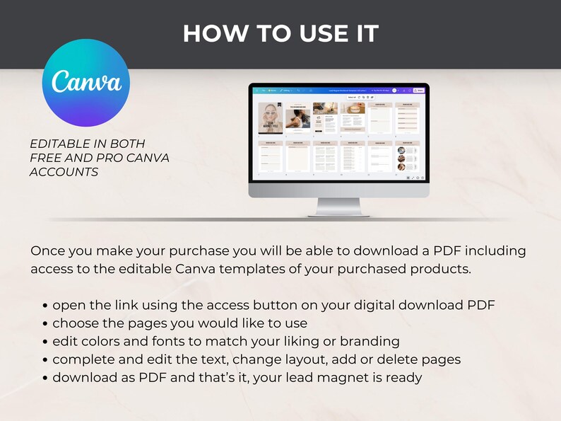 Lead Magnet Template for Digital Product Sellers - Canva Workbook ...