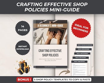 Etsy Shop Policies Guide, Editable Templates (Digital Download)
