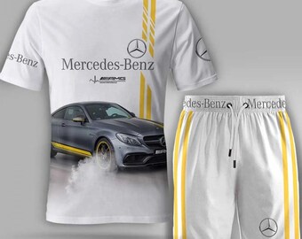 Ensemble sport hautes performances Mercedes-Benz AMG - T-shirt de voiture de luxe et short élégant