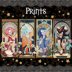 Art Nouveau Sonic Characters Fine Art Prints