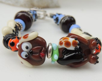 DOG LADY Handmade Lampwork Bead Bracelet