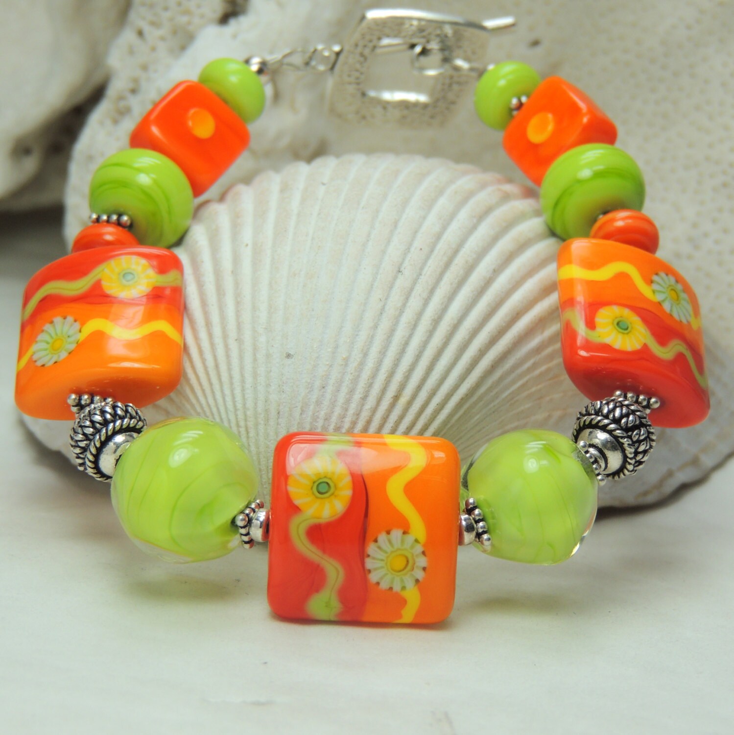 VITAMIN C Handmade Lampwork Bead Bracelet Etsy