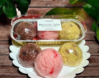 Banana Split (3 palline) Wax Melts: cera di soia fatta a mano, fragranza autunnale per la casa.