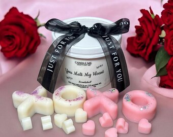 Bombshell Valentine XOXO wax melt, natural soy wax, highly sweet scents, valentine home decor, gift ideas.