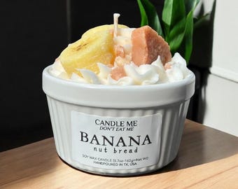 Candela Banana Nut Bread: candela da dessert in cera di soia molto profumata.